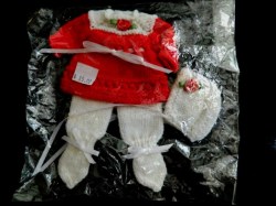 8" MME ALEX, GINNY SMALL DOLL THREE PIECE KNIT RED AND WHITE OUTFIT